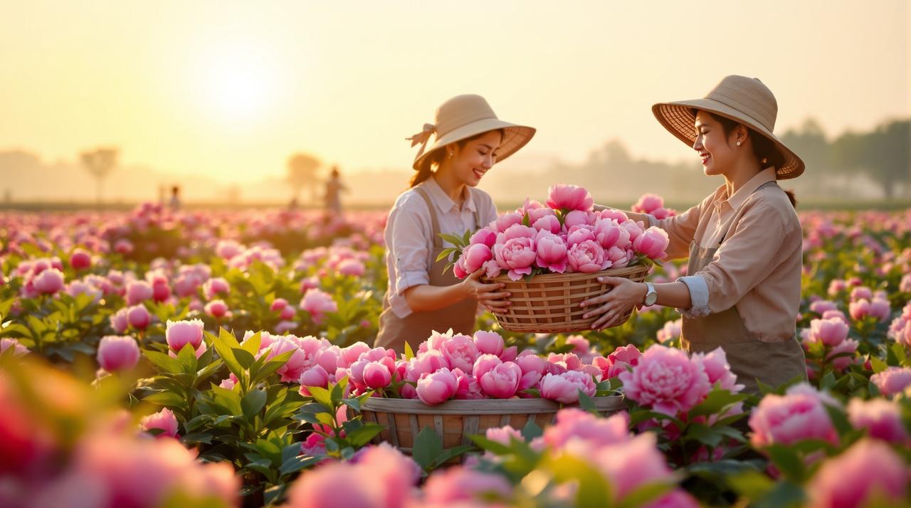 芍药花采收季：花农的喜悦与忙碌